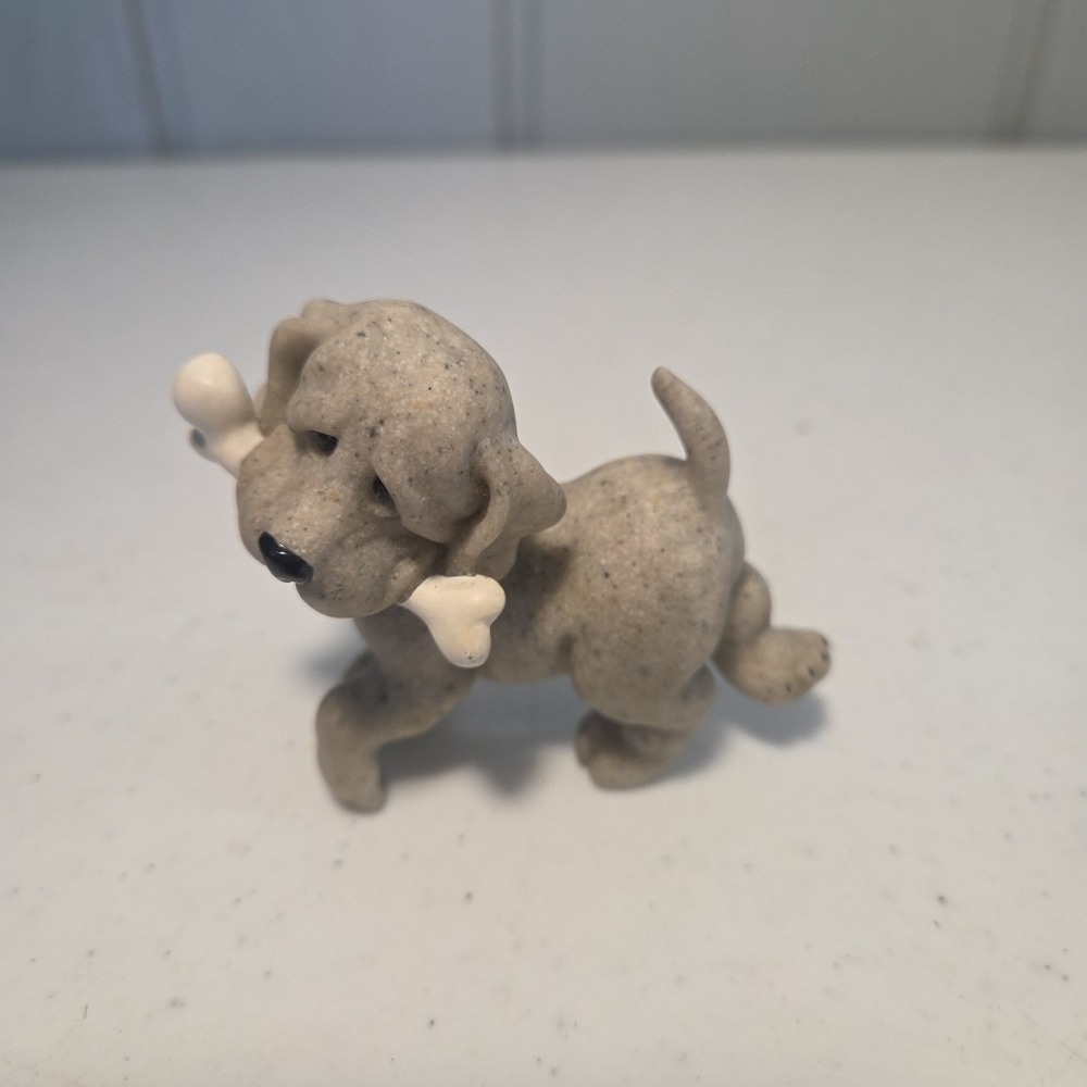 Quarry Critters Pirate Dog With Bone Figurine Trinket Shelf Stone Decor
